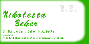 nikoletta beker business card